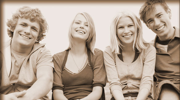 smiling group of teenagers